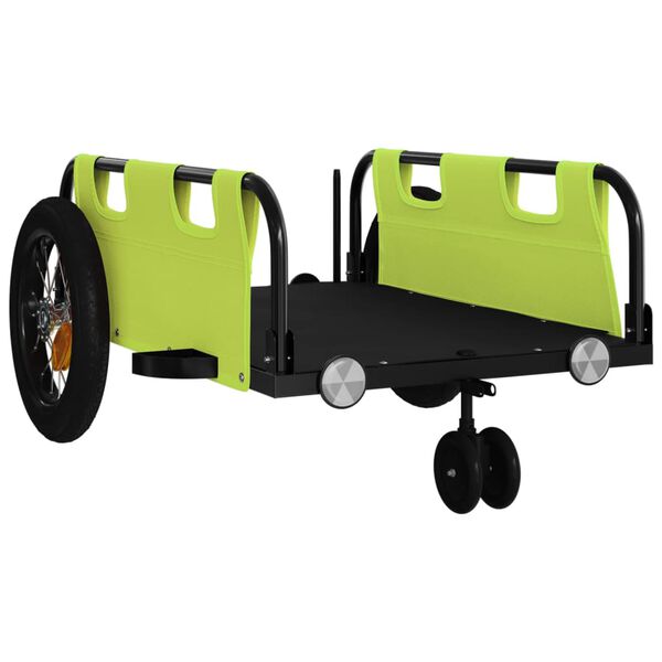 vidaXL Bike Trailer Green Oxford Fabric and Iron
