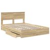 vidaXL Storage Bed with Drawer Sonoma Oak 140 x 200 cm Engineered Wood