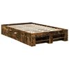 vidaXL Bed Frame Smoked Oak 120 x 200 cm Engineered Wood
