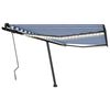 vidaXL Manual Retractable Awning with LED 400x350 cm Blue and White