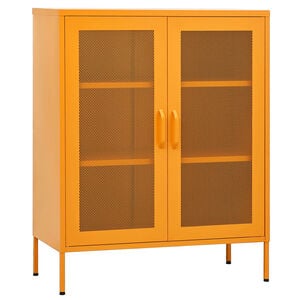 vidaXL Storage Cabinet Mustard Yellow 80x35x101,5 cm Steel