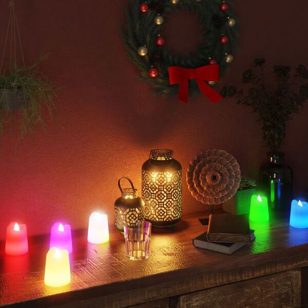 vidaXL Flameless Electric Tea Lights LED Candles 50 pcs Colourful