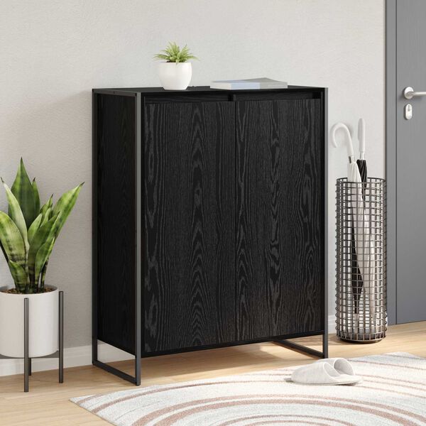 vidaXL Shoe Cabinet Black Oak 79 x 36 x 100 cm Engineered Wood
