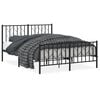 vidaXL Metal Bed Frame without Mattress with Footboard Black 135x190cm
