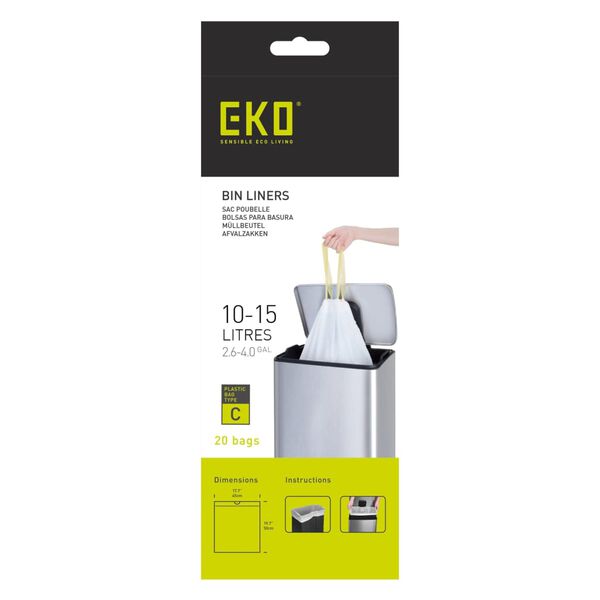 EKO Trash Bag Set C 10-15 L 24x20 pcs White