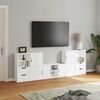 vidaXL 5 Piece TV Units with Storage ODDA White Solid Wood Pine