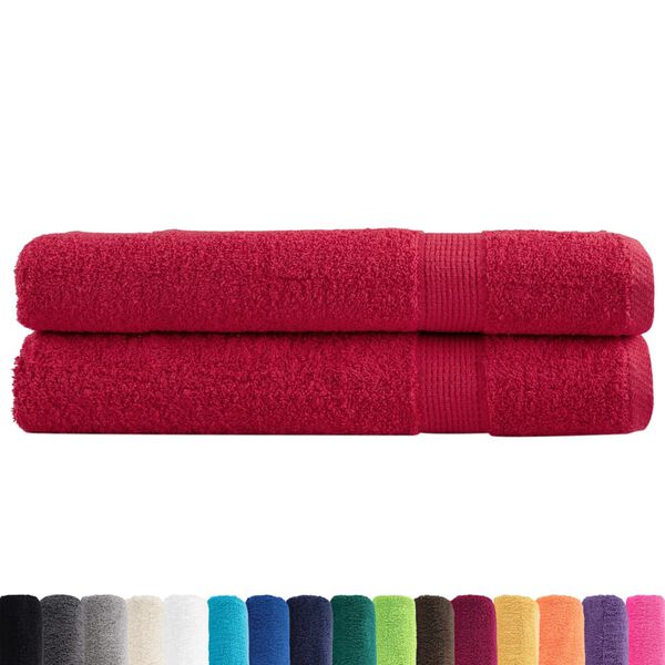 vidaXL Premium Towels SOLUND 2 pcs Red 100x200 cm 600 gsm