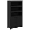 vidaXL Highboard Black 80x35x154 cm Solid Wood Pine