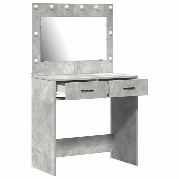 vidaXL Dressing Table Concrete grey 78.5 x 41 x 135 cm Engineered wood