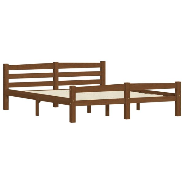 vidaXL Bed Frame without Mattress Honey Brown Solid Wood 160x200 cm (322079+321987)