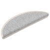 vidaXL Stair Mats 15 pcs 56x17x3 cm Silver Half Round