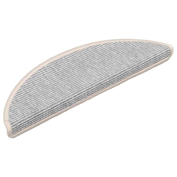 vidaXL Stair Mats 15 pcs 56x17x3 cm Silver Half Round