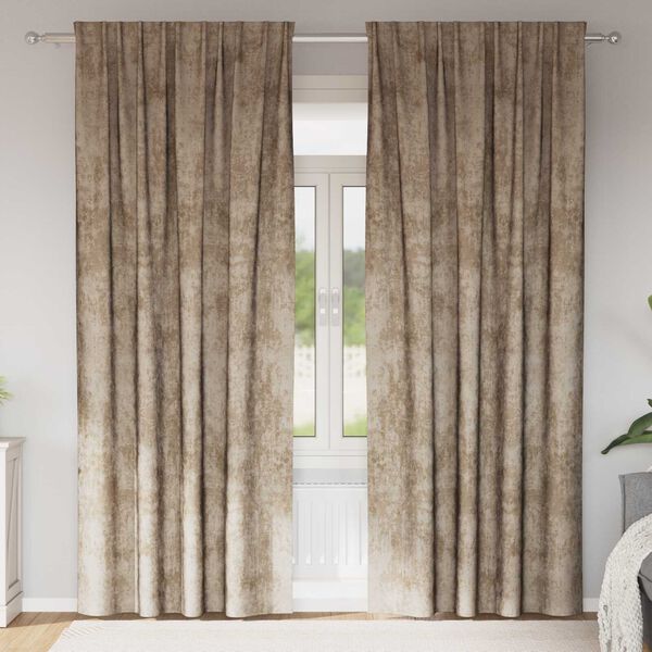 vidaXL Velvet Curtains 2 pcs Champagne 260 x 140 cm Velvet