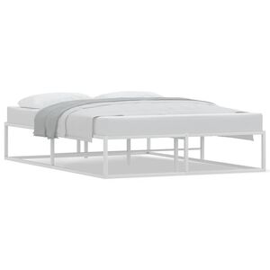 vidaXL Bed Frame without Mattress White 140x200 cm Metal