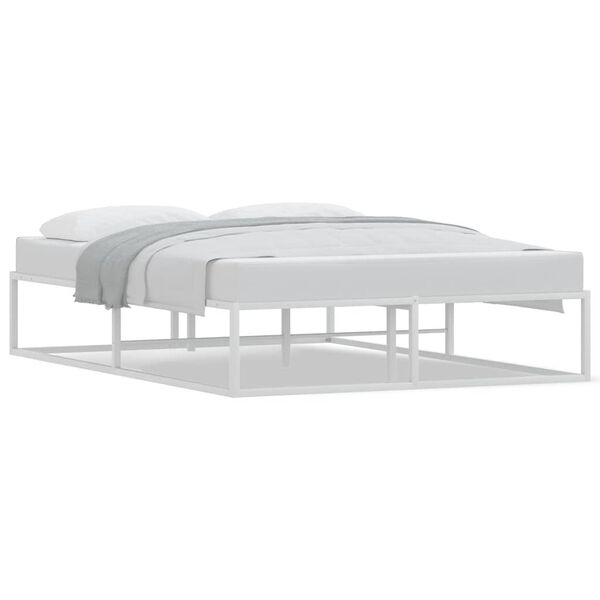 vidaXL Bed Frame without Mattress White 140x200 cm Metal