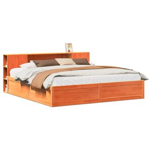 vidaXL Bed Frame without Mattress Wax Brown 200x200 cm Solid Wood Pine