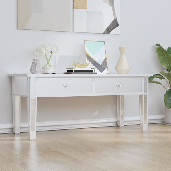 vidaXL Mirrored Coffee Table 106x45x45 cm Engineered Wood and Glass