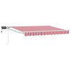 vidaXL Manual Retractable Awning with LEDs Red and White 3 x 2.5 m