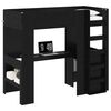 vidaXL Loft Bed Frame with Desk Black Oak 90 x 200 cm Engineered Wood