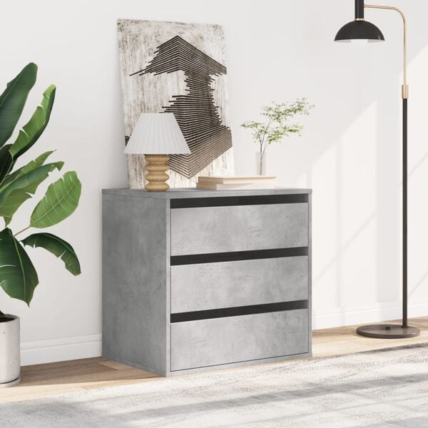 vidaXL Corner Chest of Drawers Concrete Grey 60x41x58 cm Engineered Wood