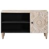 vidaXL TV Cabinet with Door White 80 x 31.5 x 46 cm Solid Mango Wood