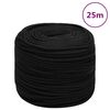 vidaXL Work Rope Black 6 mm 25 m Polyester