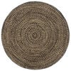 vidaXL Rug | Black and brown | Braided jute and cotton | 240 cm diameter