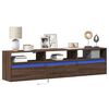 vidaXL TV Wall Cabinet with LED Brown Oak 180x31x45 cm