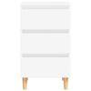 vidaXL Bed Cabinets with Solid Wood Legs 2 pcs White 40x35x69 cm