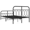 vidaXL Metal Bed Frame without Mattress with Footboard Black 120x190cm