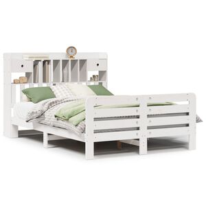 vidaXL Bookcase Bed without Mattress White 140x200 cm Solid Wood Pine