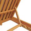 vidaXL Sun Lounger Reclining with Cushion Beige Solid Acacia Wood