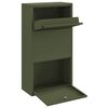 vidaXL Parcel Drop Box with Storage Olive Green 44 x 22 x 82 cm Steel