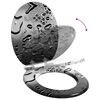 vidaXL Soft-Close Toilet Seat Grey 44 x 38 cm MDF board