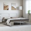 vidaXL Metal Bed Frame without Mattress with Headboard White 183x213cm
