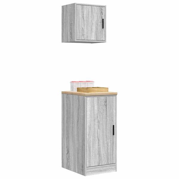 vidaXL Garage Cabinets 2 pcs Grey Sonoma Engineered Wood
