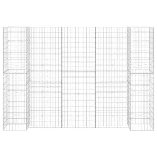 vidaXL H-Shaped Gabion Planter Steel Wire 260x40x200 cm