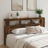 vidaXL LED Headboard Smoked Oak 200 cm Engineered Wood