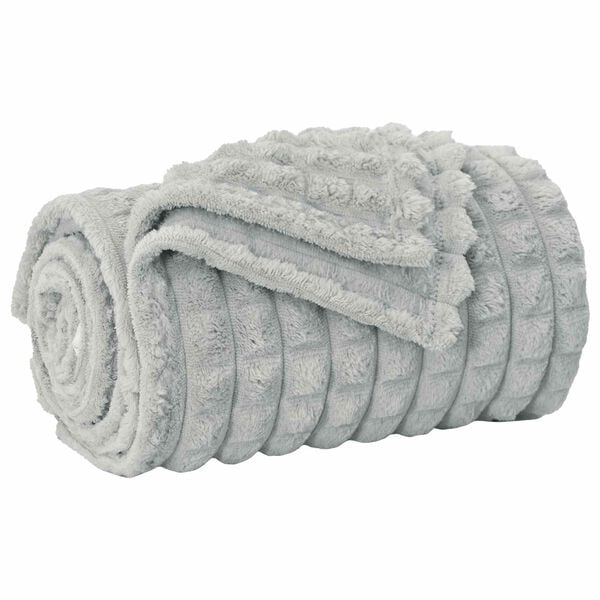 vidaXL Throw Blanket Grey 150 x 130 cm Fleece