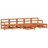 vidaXL Garden Lounge Set 6 pcs Wax Brown Solid Pine Wood