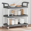 vidaXL 3-Tier Trolley Grey 77x34x72 cm Aluminium