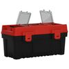 vidaXL 2 Piece Tool Box Set Black and Red Polypropylene