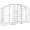 vidaXL Arched Gabion Basket 150x50x80/100 cm Galvanised Iron