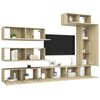 vidaXL 7 Piece TV Cabinet Set Sonoma Oak Engineered Wood