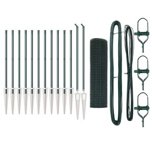 vidaXL Fence Post Green 25 x 0.4 m (12 x 12 mm mesh) Steel and PVC