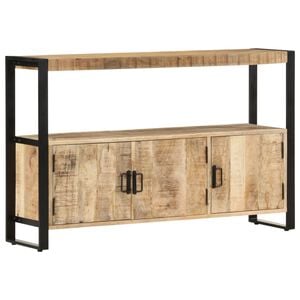 vidaXL Side Cabinet | Natural mango wood | Solid mango wood, powder-coated steel