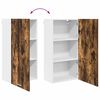 vidaXL Hanging Cabinet with Door Smoked Oak and White 50 x 31 x 100 cm
