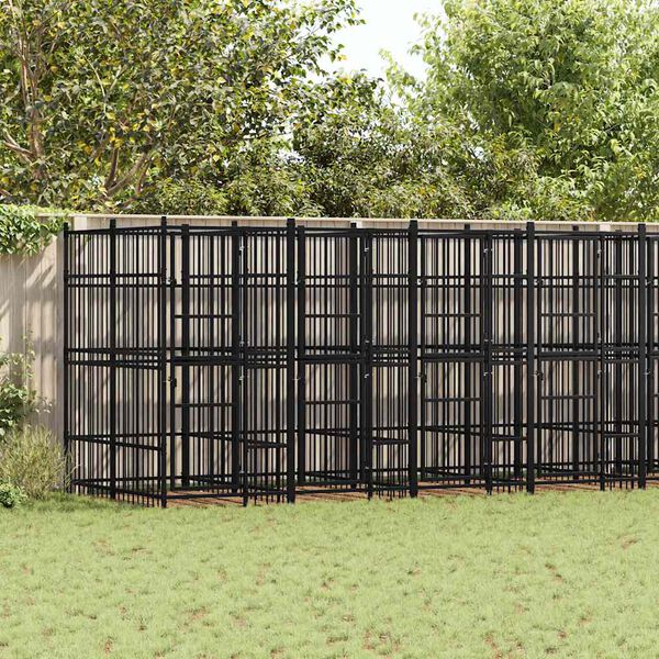 vidaXL Outdoor Dog Kennel Steel 14.75 m&sup2;
