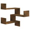 vidaXL Wall Corner Shelves 2 pcs Smoked Oak 40x40x50 cm Engineered Wood