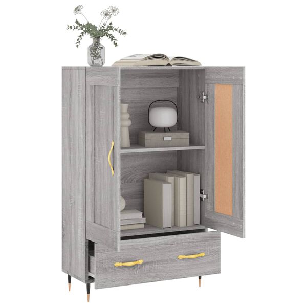 vidaXL Highboard Grey Sonoma 69.5x31x115 cm Engineered Wood